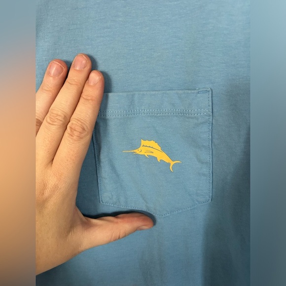 Tommy Bahama Paddletale Pocket T-Shirt XL Blue - Picture 4 of 6